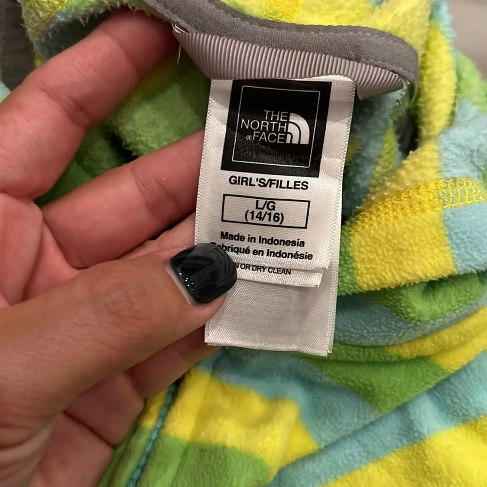 The North Face Girls Striped Glacier Full Zip Hoodie Size‎ Large (14/16)